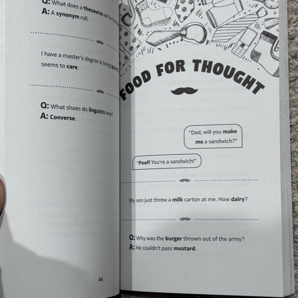 Dad Jokes Book with Mustache Mug Design - Picture 2 of 2